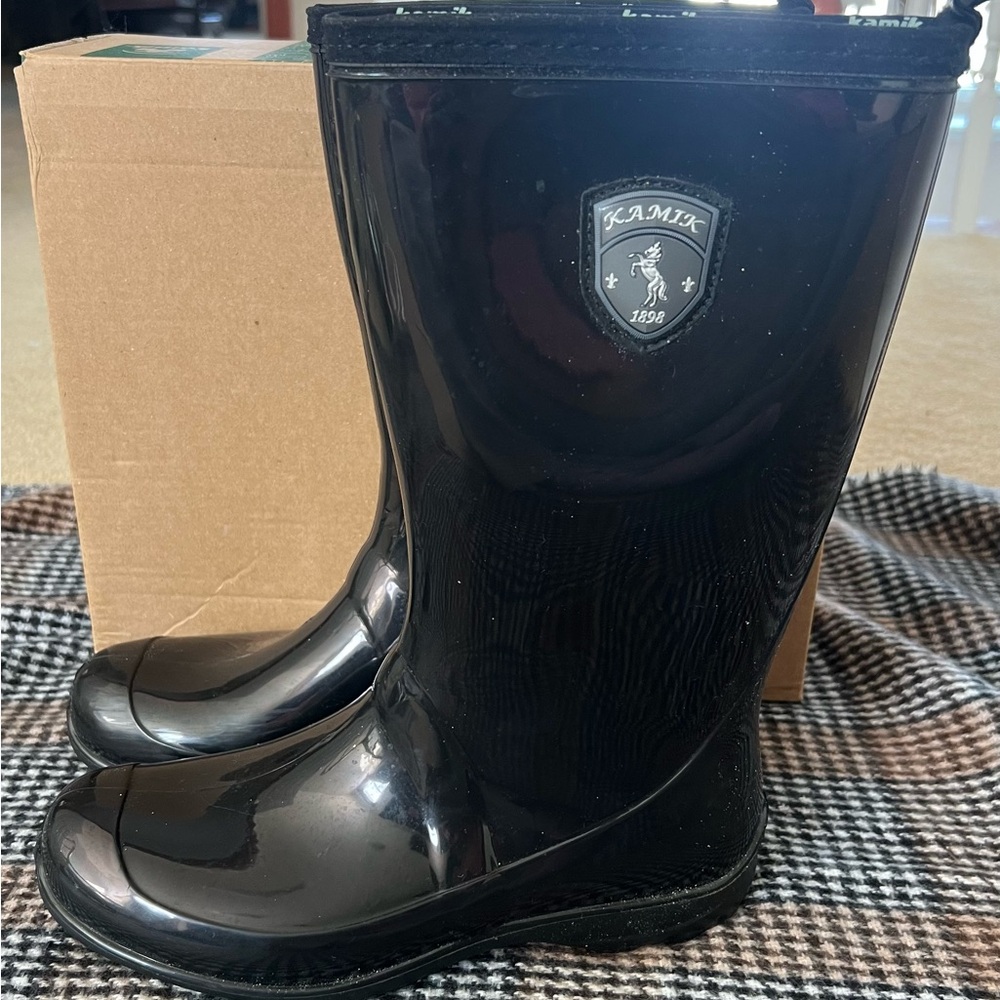 Kamik Glossy Black Rain Boots